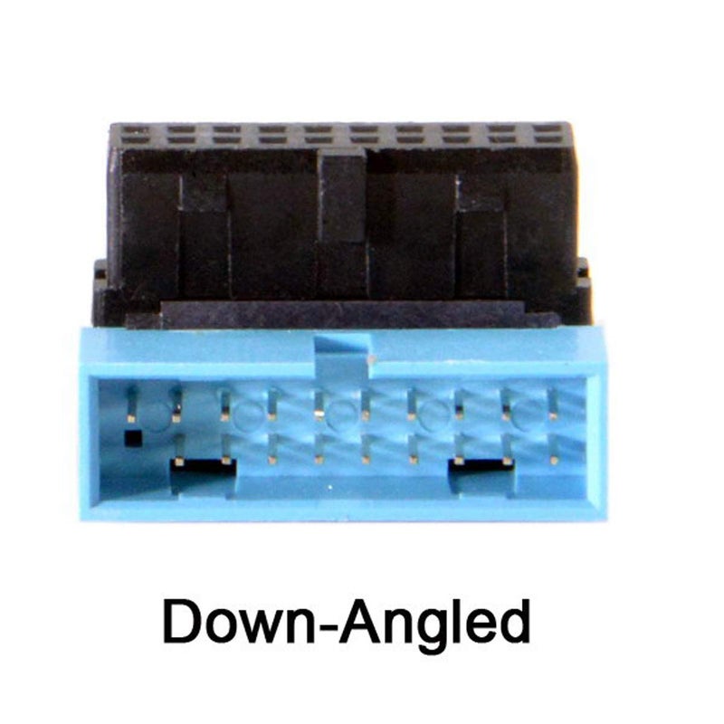 JSER USB 3.0 20pin Male to Female Extension Adapter Down Angled 90 Degree Compatible for Motherboard Mainboard - Image 2